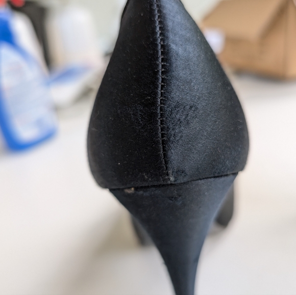 Chinese Laundry black satin embellished stiletto platform shoes size 9 - Picture 7 of 15